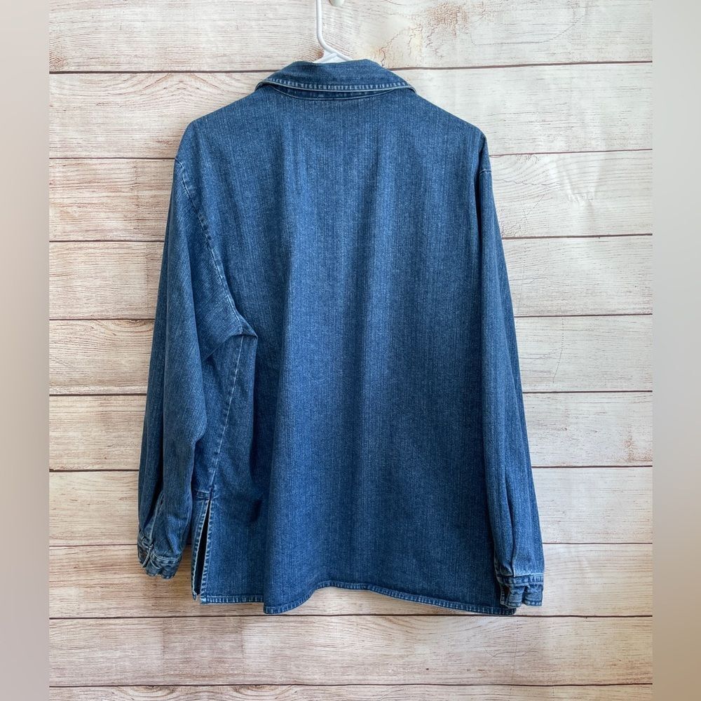 VINTAGE CHRISTOPHER & BANKS DENIM SHACKET. SIZE XL - Picture 5 of 5